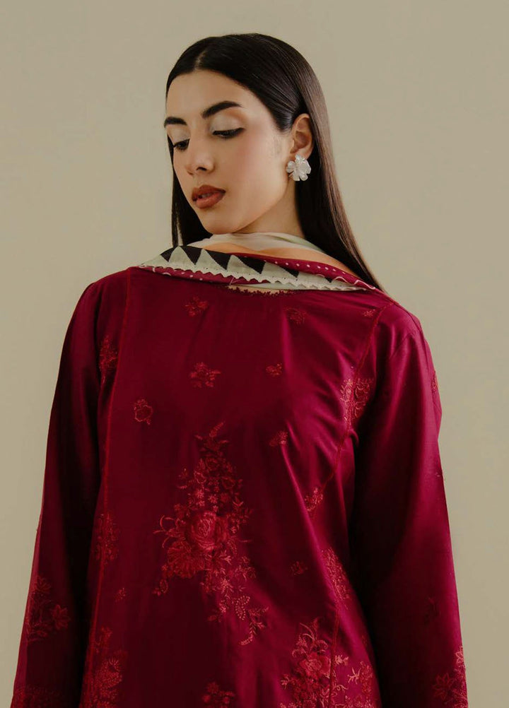 Coco by Zara Shahjahan Embroidered Lawn Suits Unstitched 3 Piece CZS25LD D-3 B Luleh - Summer Collection