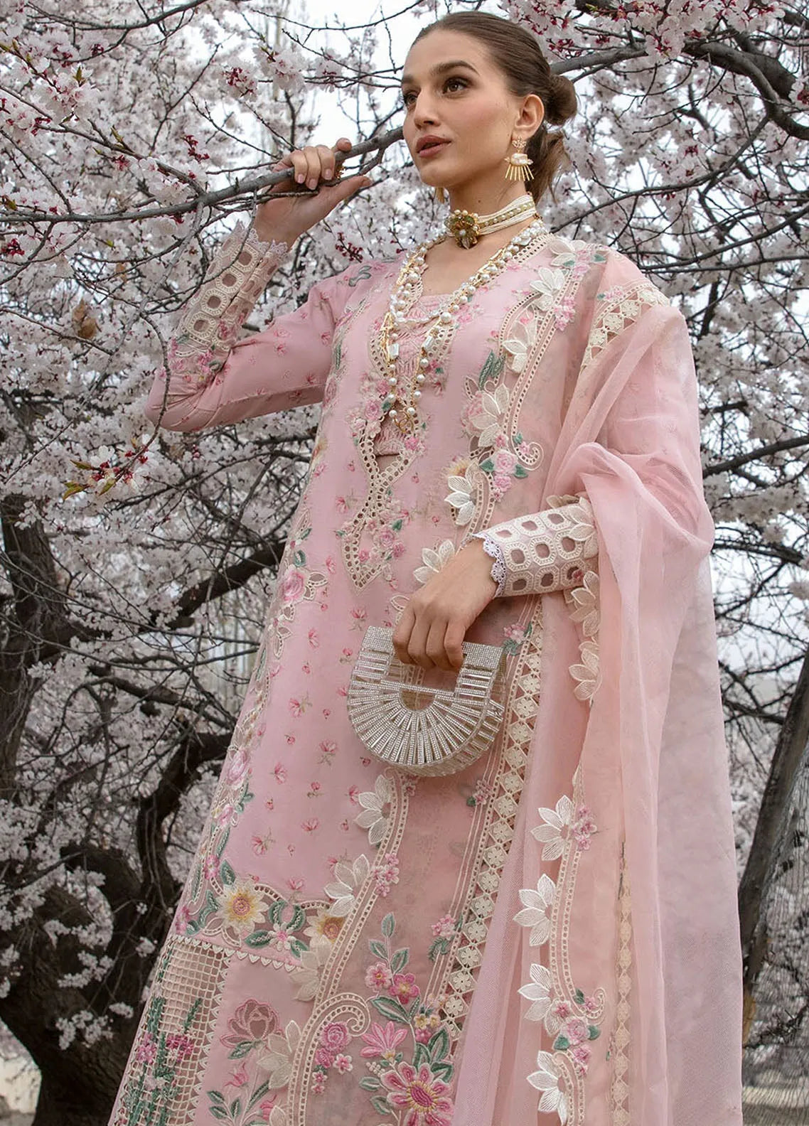 Crimson Embroidered Lawn Suit Unstitched 3 Piece CR24L D2A A French Brunch - Summer Collection