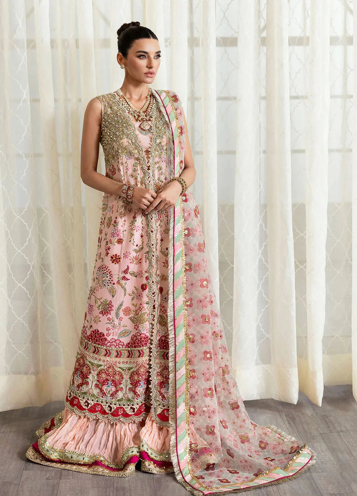 Crimson X Saira Shakira Embroidered Raw Silk Suits Unstitched 3 Piece CR24SW Crystal Chinoiserie - Wedding Collection