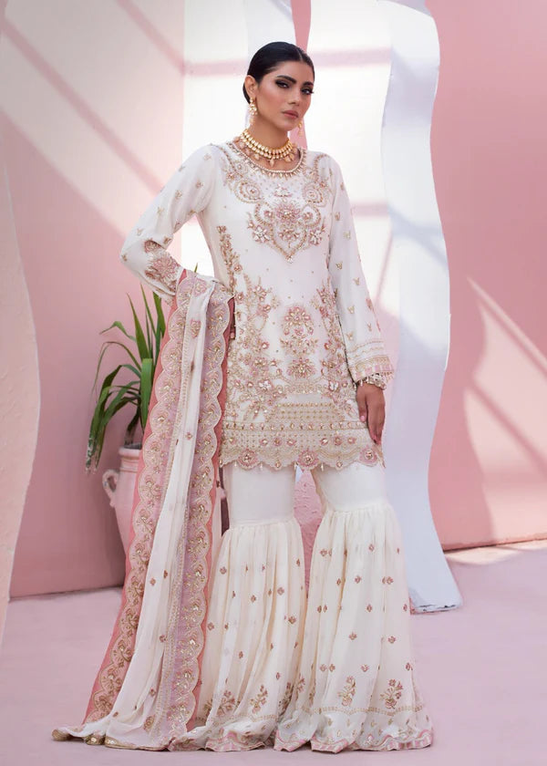 Diara Couture Pret Embroidered Chiffon 3 Piece Suit Hala