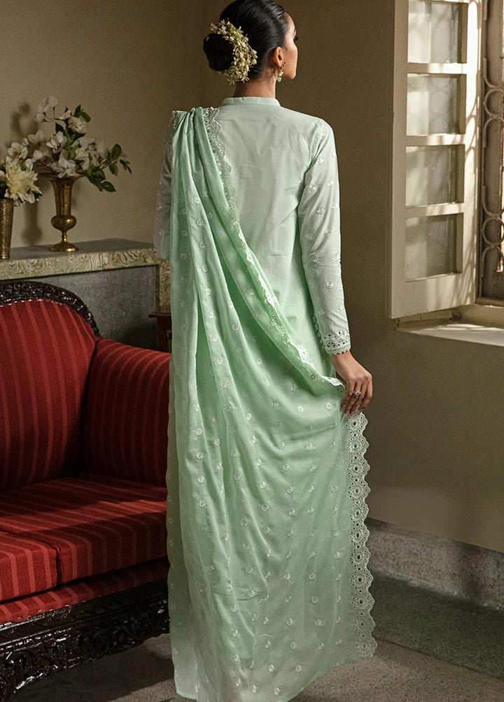 Cross Stitch Embroidered Lawn Suits Unstitched 3 Piece CS23CK MINT VOYAGE - Summer Collection