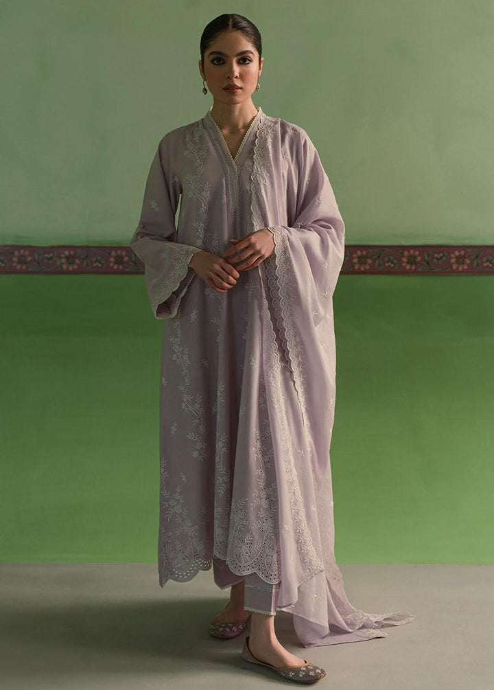 Cross Stitch Chikankari Lawn Suits Unstitched 3 Piece CS24C Lilac Bloom - Summer Collection