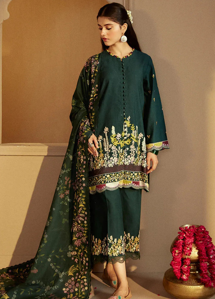 Cross Stitch Embroidered Khaddar Suits Unstitched 3 Piece CS24W Emerald Forest - Winter Collection
