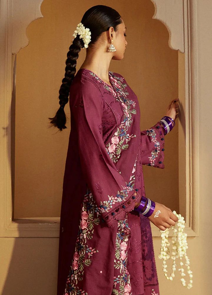 Cross Stitch Embroidered Khaddar Suits Unstitched 3 Piece CS24W Plum Radiance - Winter Collection