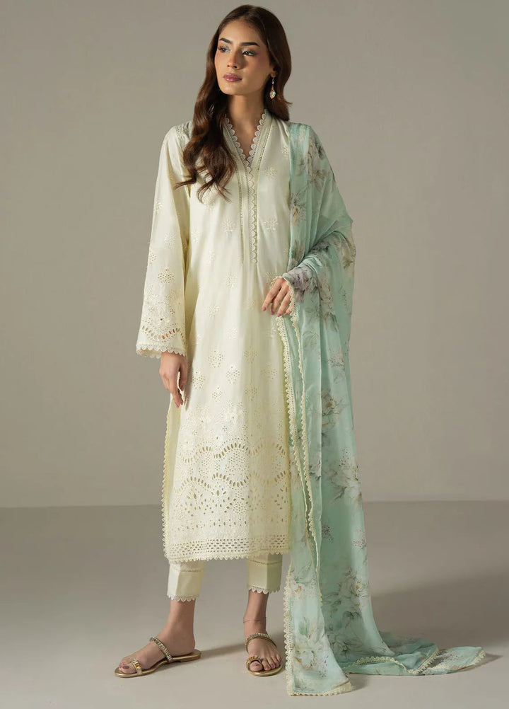 Cross Stitch Embroidered Lawn Suit Unstitched 3 Piece CS25CS Floral Melody - Summer Collection