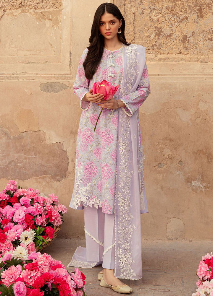 Cross Stitch Embroidered Lawn Suits Unstitched 3 Piece CS24PL D-23 Lilac Dream - Summer Collection