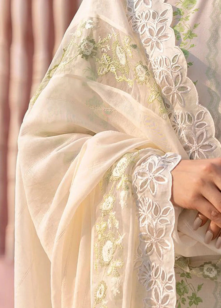 Cross Stitch Embroidered Lawn Suits Unstitched 3 Piece Green Trells - Summer Collection