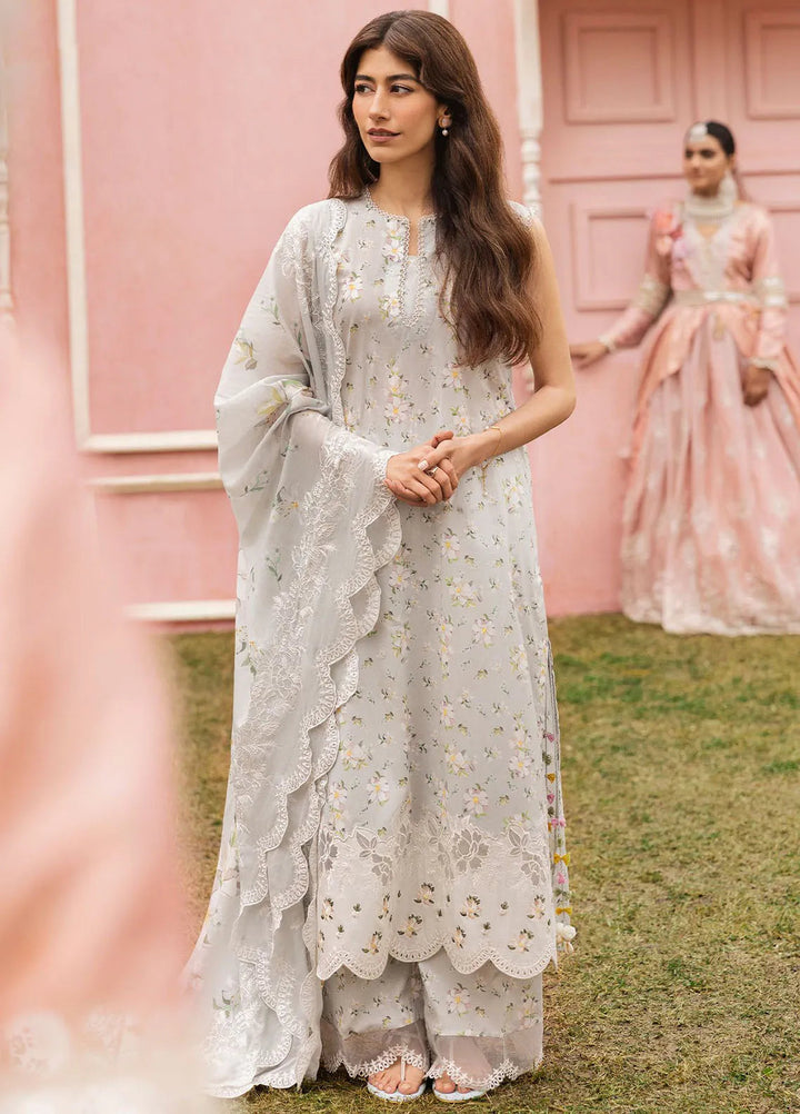 Cross Stitch Embroidered Lawn Suits Unstitched 3 Piece Grey Frost - Summer Collection