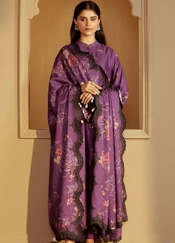 Cross Stitch Embroidered Marina Suits Unstitched 3 Piece CS24W Berry Garden - Winter Collection