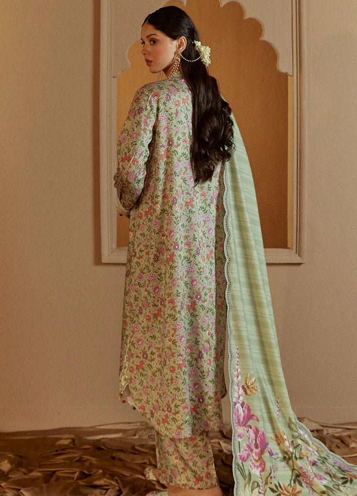 Cross Stitch Embroidered Marina Suits Unstitched 3 Piece CS24W Sage Bloom - Winter Collection