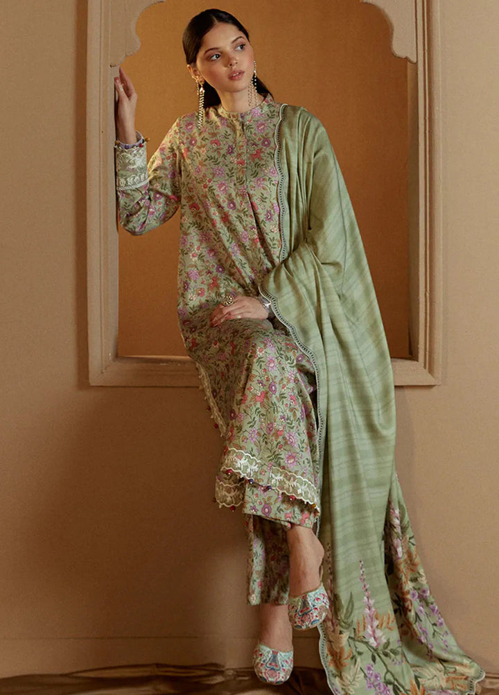 Cross Stitch Embroidered Marina Suits Unstitched 3 Piece CS24W Sage Bloom - Winter Collection