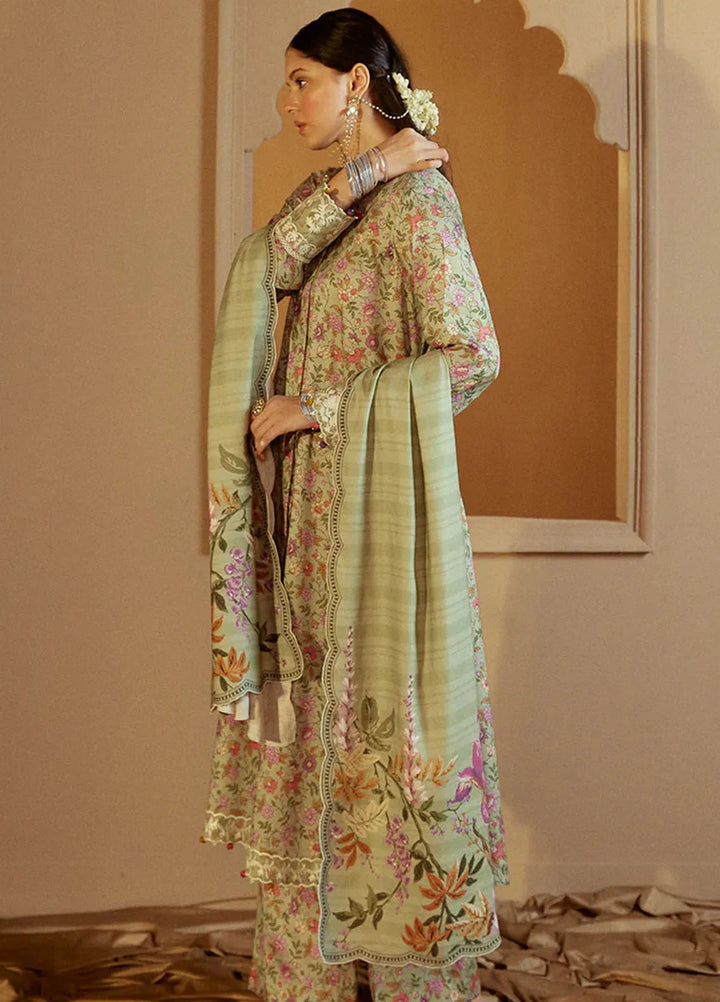 Cross Stitch Embroidered Marina Suits Unstitched 3 Piece CS24W Sage Bloom - Winter Collection