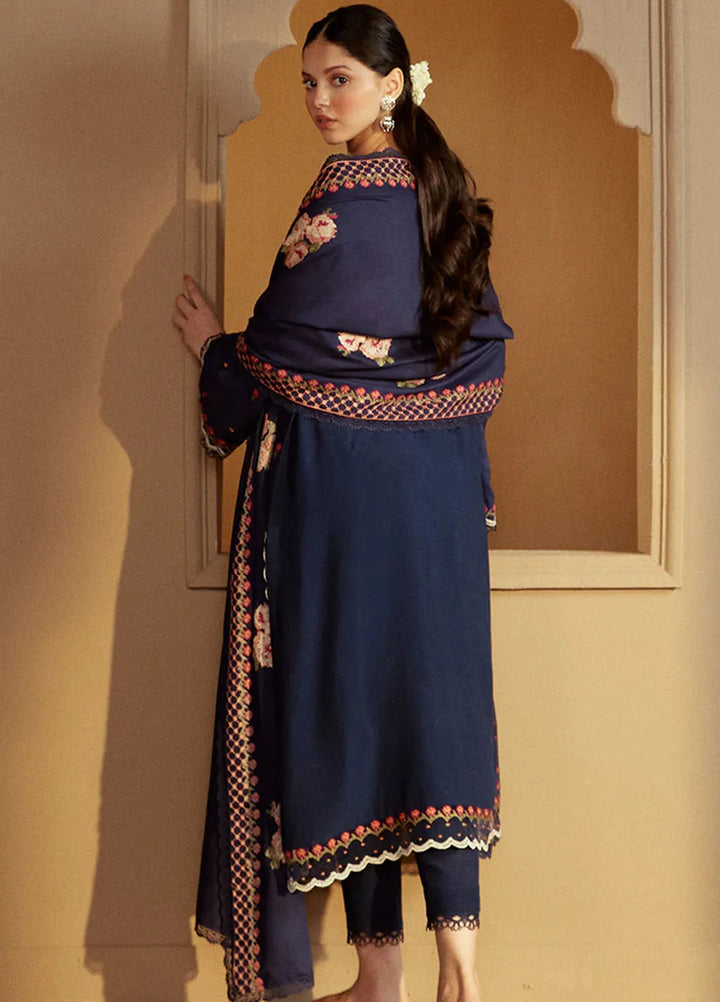 Cross Stitch Embroidered Marina Suits Unstitched 3 Piece CS24W Sapphire Bliss - Winter Collection