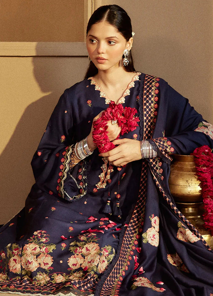Cross Stitch Embroidered Marina Suits Unstitched 3 Piece CS24W Sapphire Bliss - Winter Collection