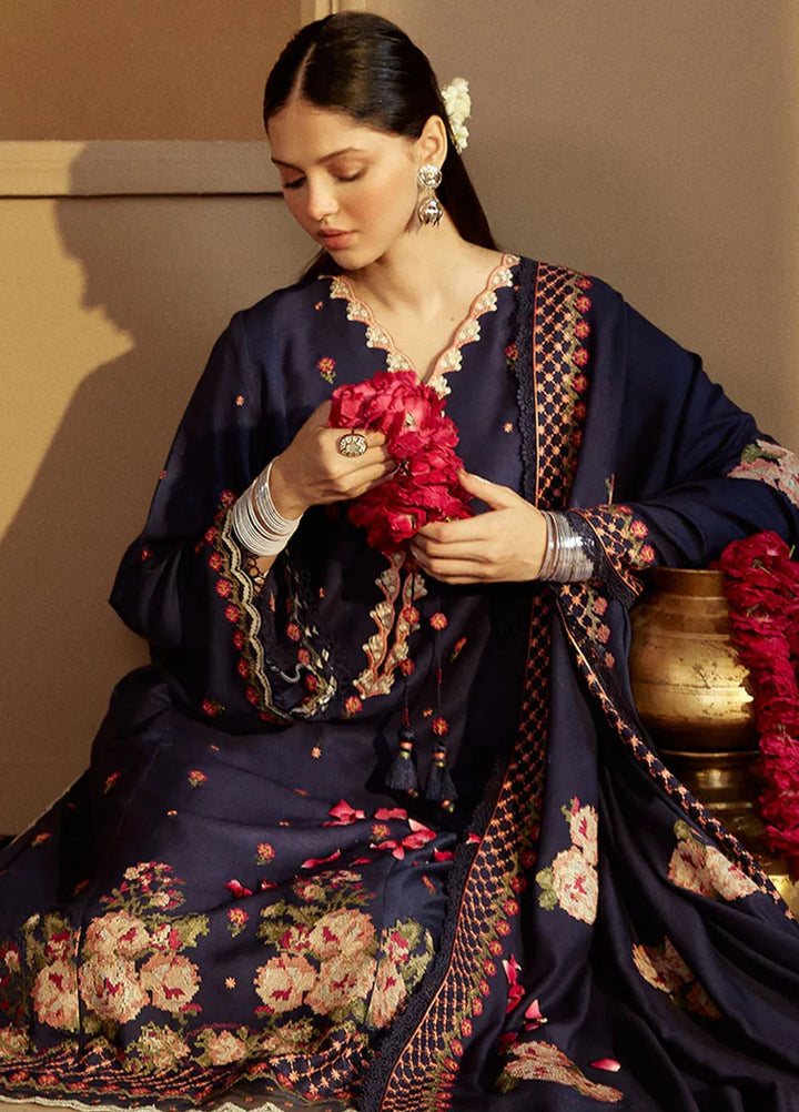 Cross Stitch Embroidered Marina Suits Unstitched 3 Piece CS24W Sapphire Bliss - Winter Collection