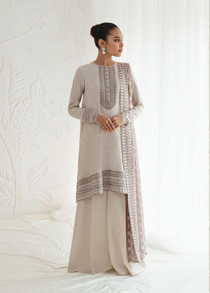 Luxe Atelier By Cross Stitch Embroidered Silk Suits Unstitched 3 Piece CS23LA 03 Radiant Ash - Luxury Collection