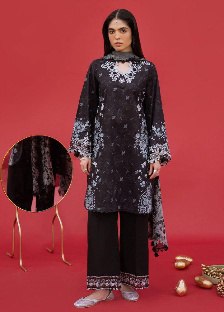 Cross Stitch Print N Embroidery Lawn Suits Unstitched 3 Piece CS25EL Raven Whisper - Summer Collection