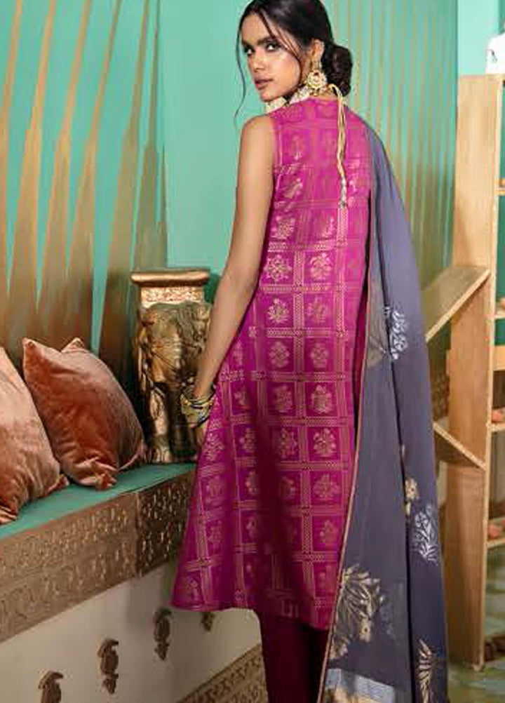 Cross Stitch Embroidered Lawn Suits Unstitched 3 Piece CS21SU 12-DAREECHAH-E-GUL - Luxury Collection