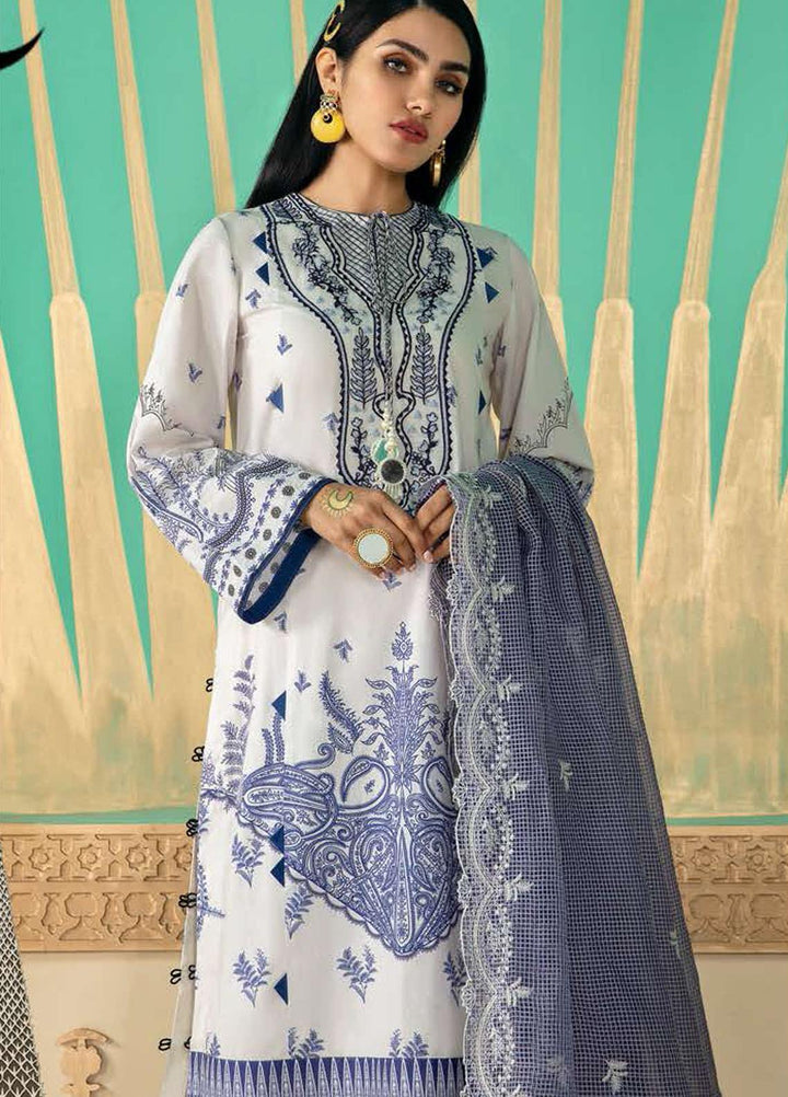 Cross Stitch Embroidered Lawn Suits Unstitched 3 Piece CS21SU 18-DAMASK TALES - Luxury Collection