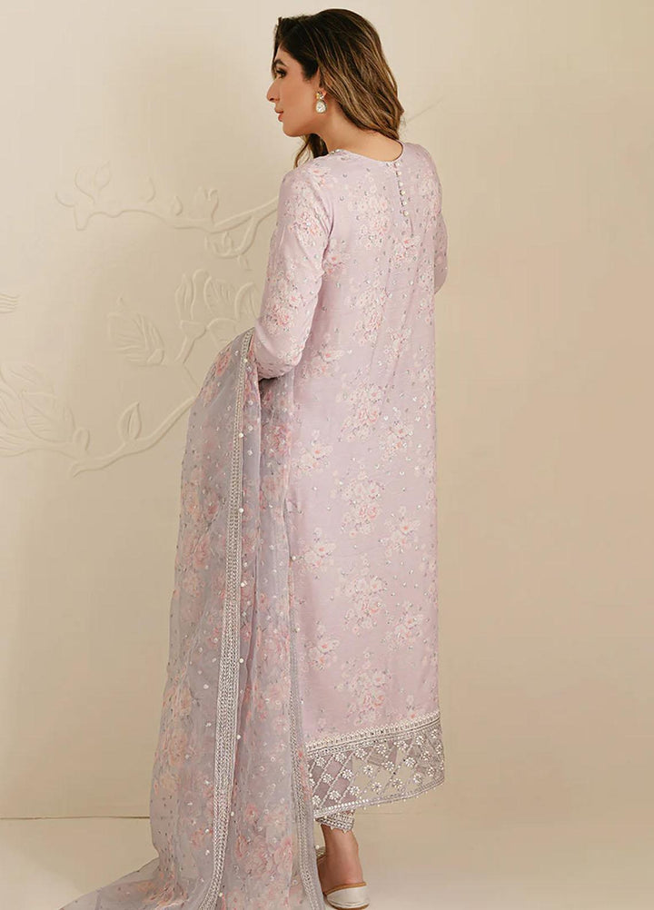 Cross Stitch Embroidered Silk Suits Unstitched 3 Piece CS23TBT Lilac Abloom - Festive Collection