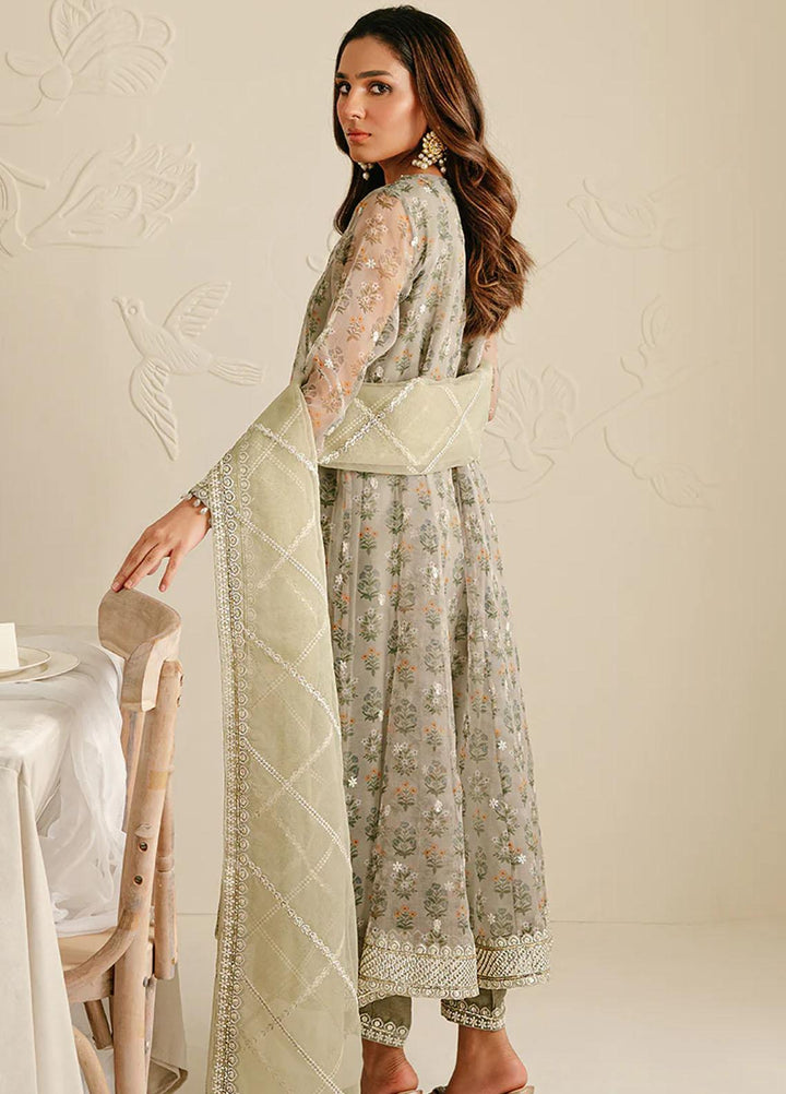 Cross Stitch Embroidered Organza Suits Unstitched 4 Piece CS23TBT Relic Fossil - Festive Collection