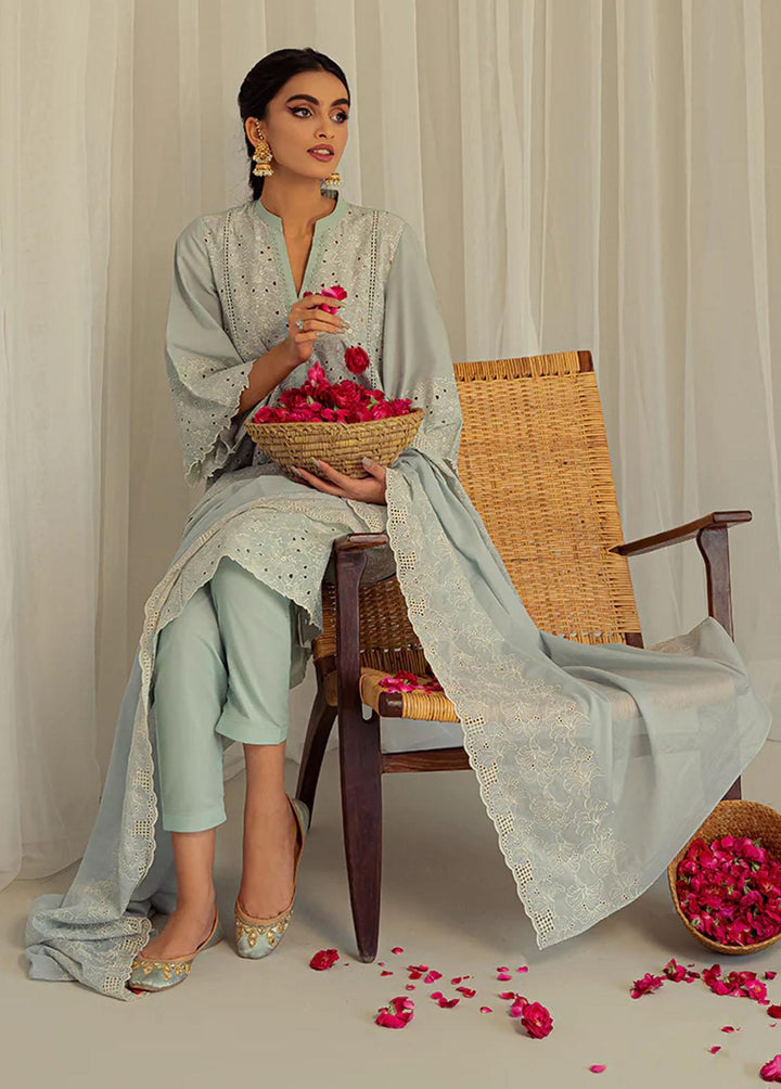 Cross Stitch Embroidered Lawn Suits Unstitched 3 Piece CS23L Blue Ivy - Summer Collection