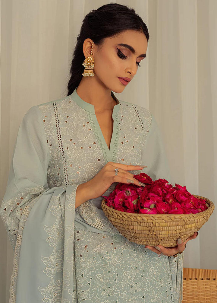 Cross Stitch Embroidered Lawn Suits Unstitched 3 Piece CS23L Blue Ivy - Summer Collection