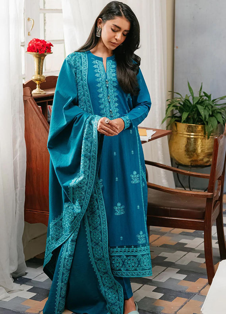 Cross Stitch Embroidered Khaddar Suits Unstitched 3 Piece CS23KL Ethnic Groove - Winter Collection