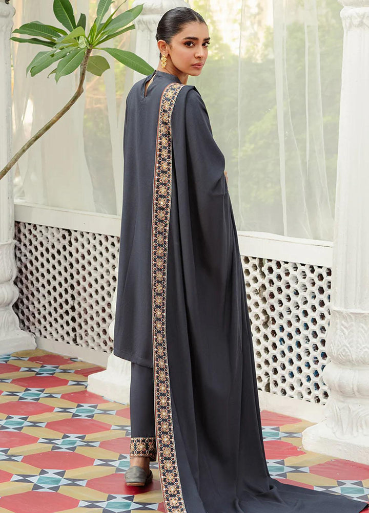 Cross Stitch Embroidered Linen Suits Unstitched 3 Piece CS23KL Smoky Fleck - Winter Collection