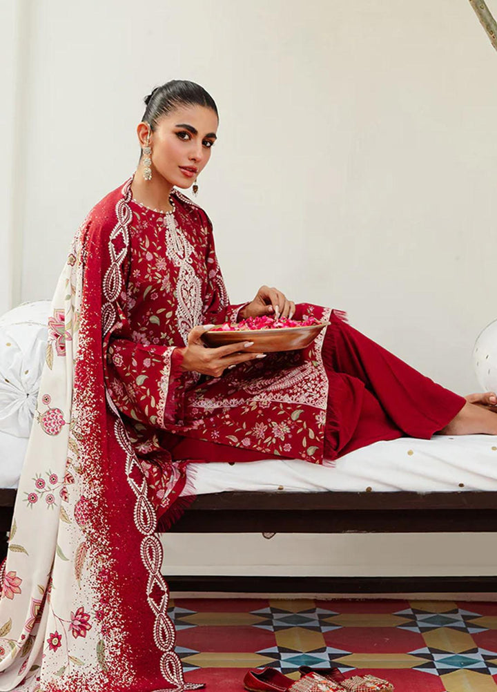 Cross Stitch Embroidered Linen Suits Unstitched 3 Piece CS23KL Misty Bloom - Winter Collection