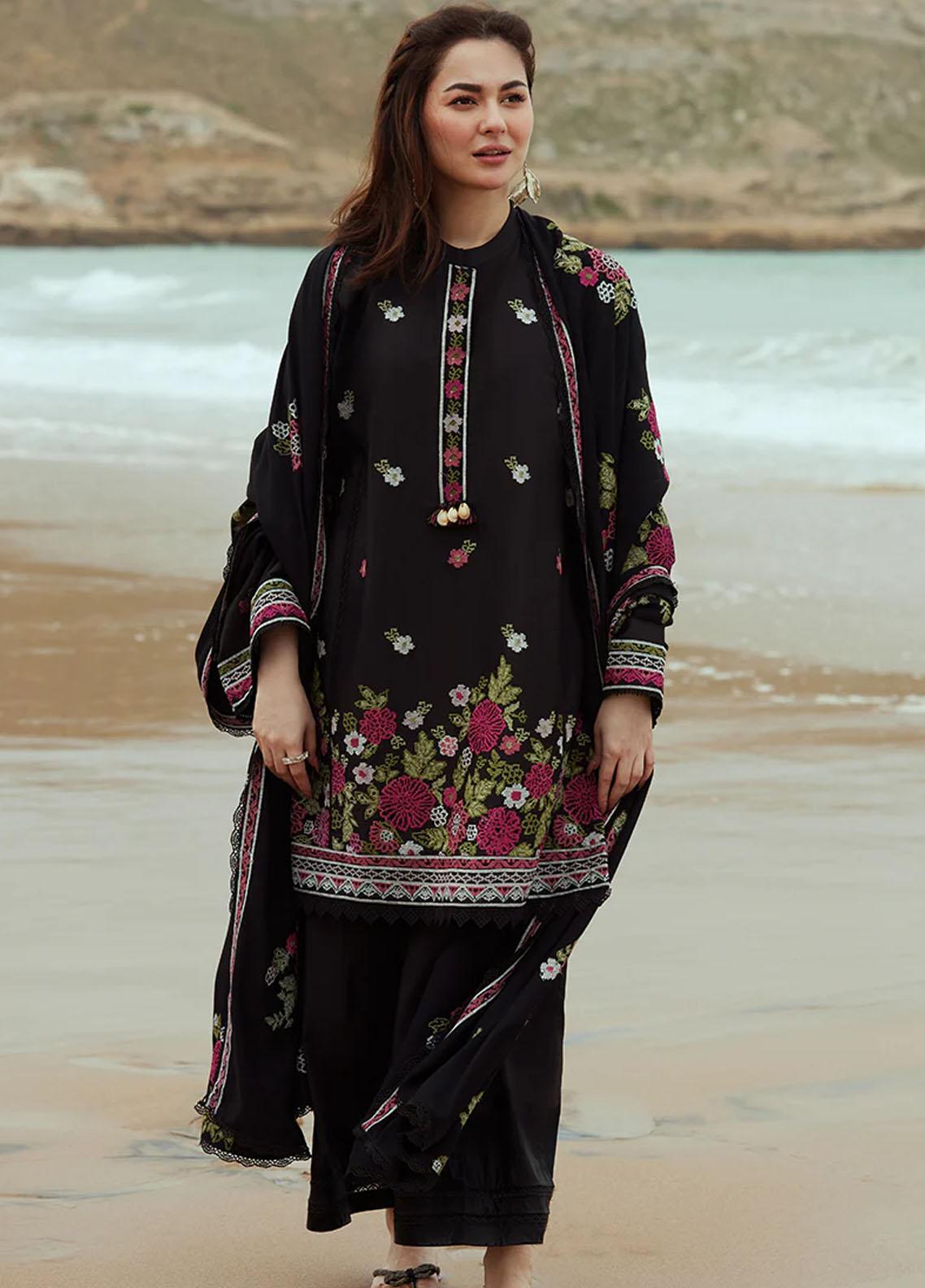 Sukoon By Cross Stitch Embroidered Cotton Satin Suits Unstitched 3 Piece CS22CS SMOKY BRISK - Winter Collection