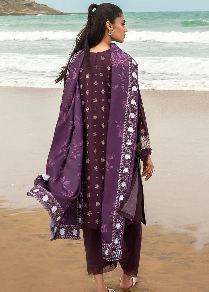 Cross Stitch Embroidered Cotton satin Suits Unstitched 3 Piece CS23CS D-12 Enigmatic Charm - Premium Collection