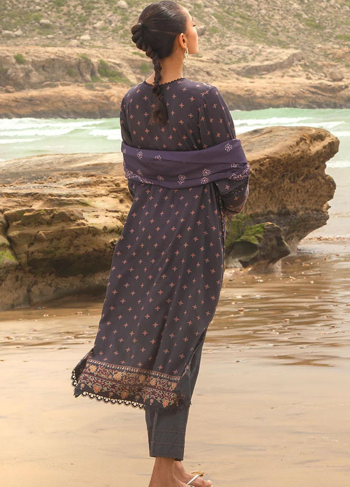 Cross Stitch Embroidered Cotton satin Suits Unstitched 3 Piece CS23CS D-15 Pashmina Blend - Premium Collection