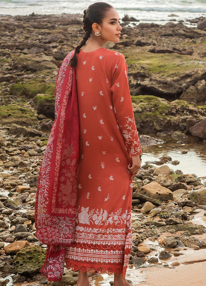 Cross Stitch Embroidered Cotton satin Suits Unstitched 3 Piece CS23CS D-18 Sand Stone - Premium Collection