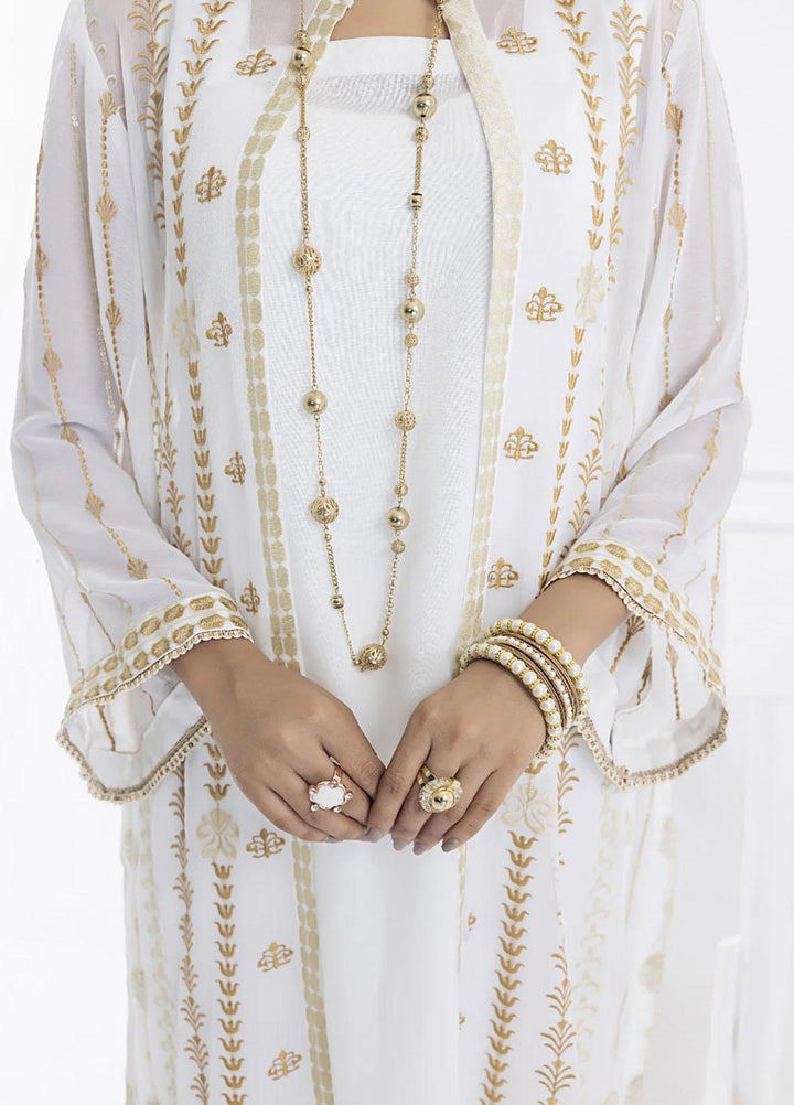 Cyanic Embroidered Chiffon Suits Unstitched 2 Piece CYN23L Snow Drift - Festive Collection