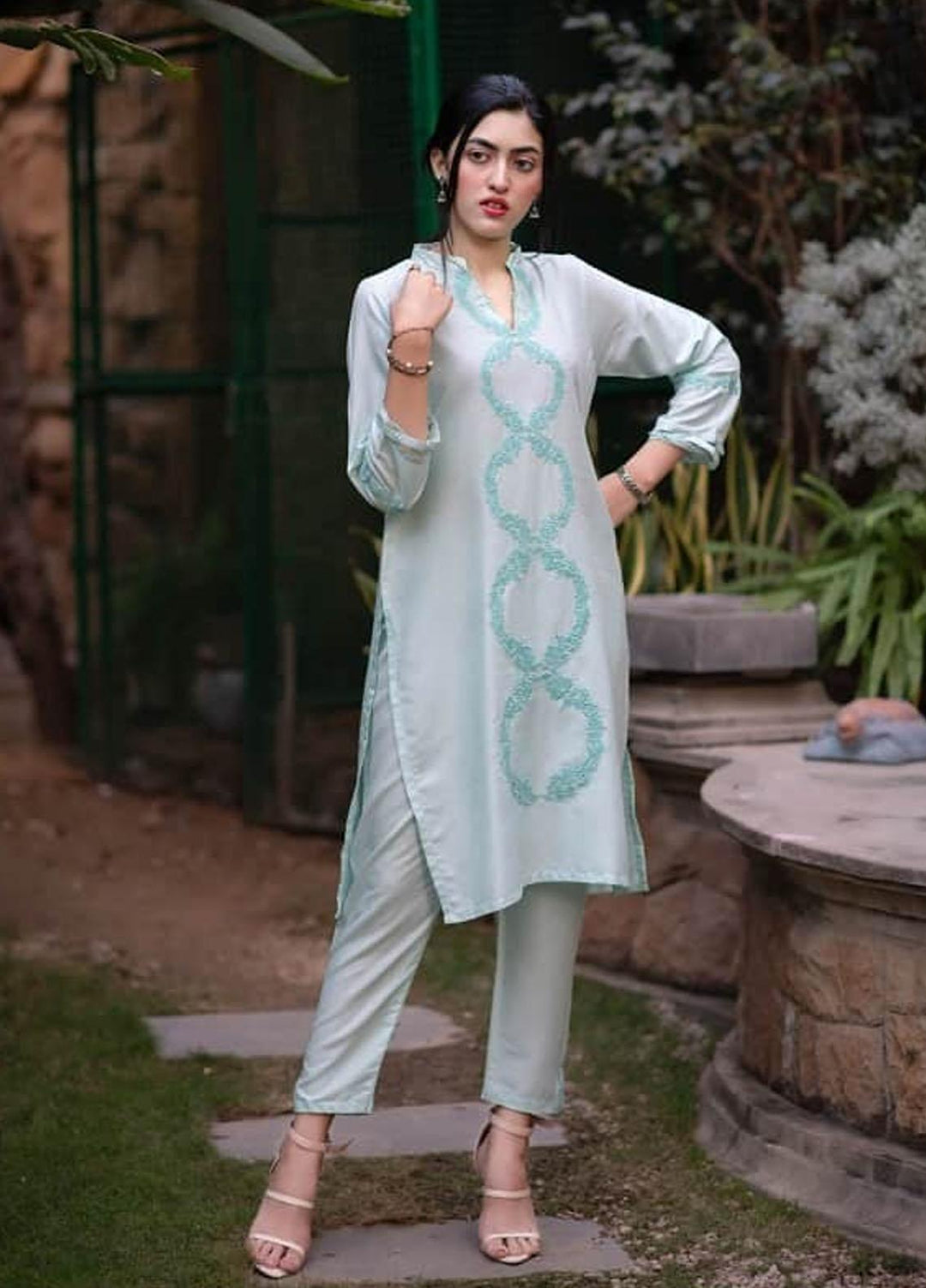 Cyanic Casual Pret  Raw Silk 2 Piece Suit CYN22ZP Cerulean