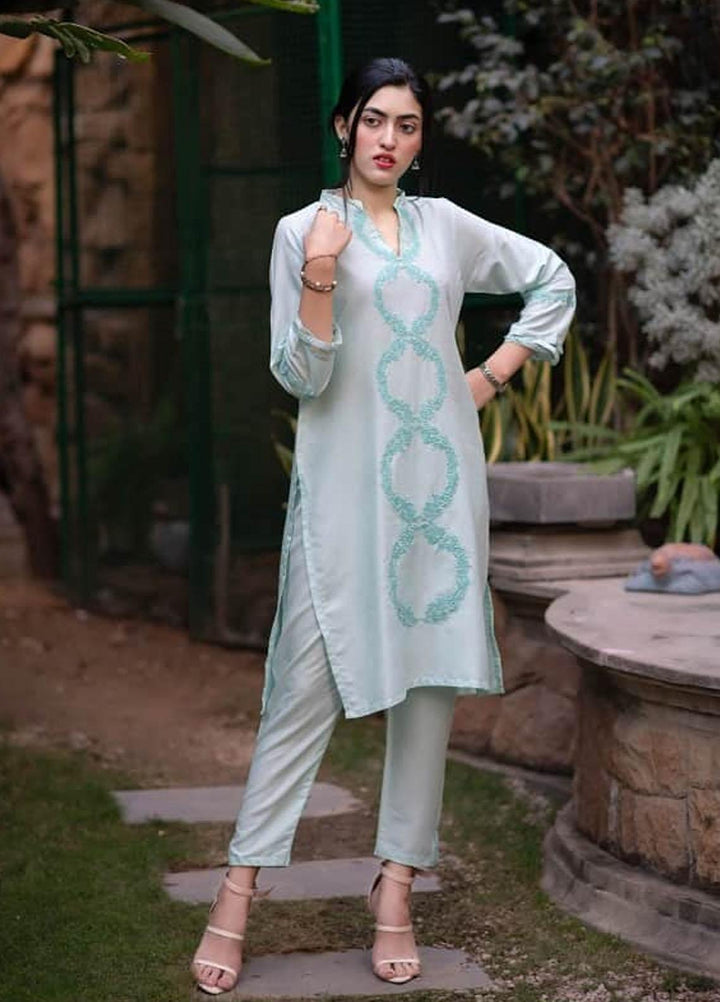 Cyanic Casual Pret  Raw Silk 2 Piece Suit CYN22ZP Cerulean