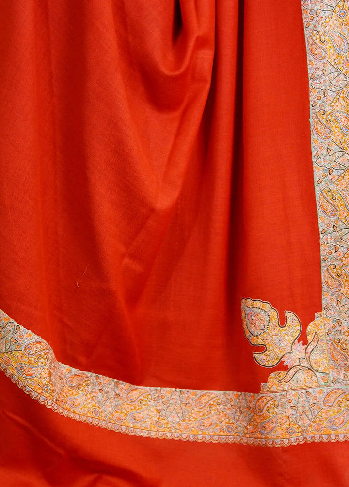 Sanaulla Exclusive Range Pashmina Shawl D-46 Mehroon - Winter Collection