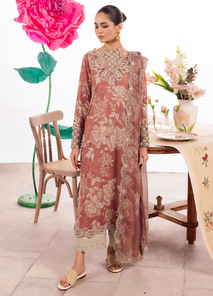 Dahlia by Iznik Embroidered Lawn Suits Unstitched 3 Piece IZ24D DL-12 Saffron - Summer Collection