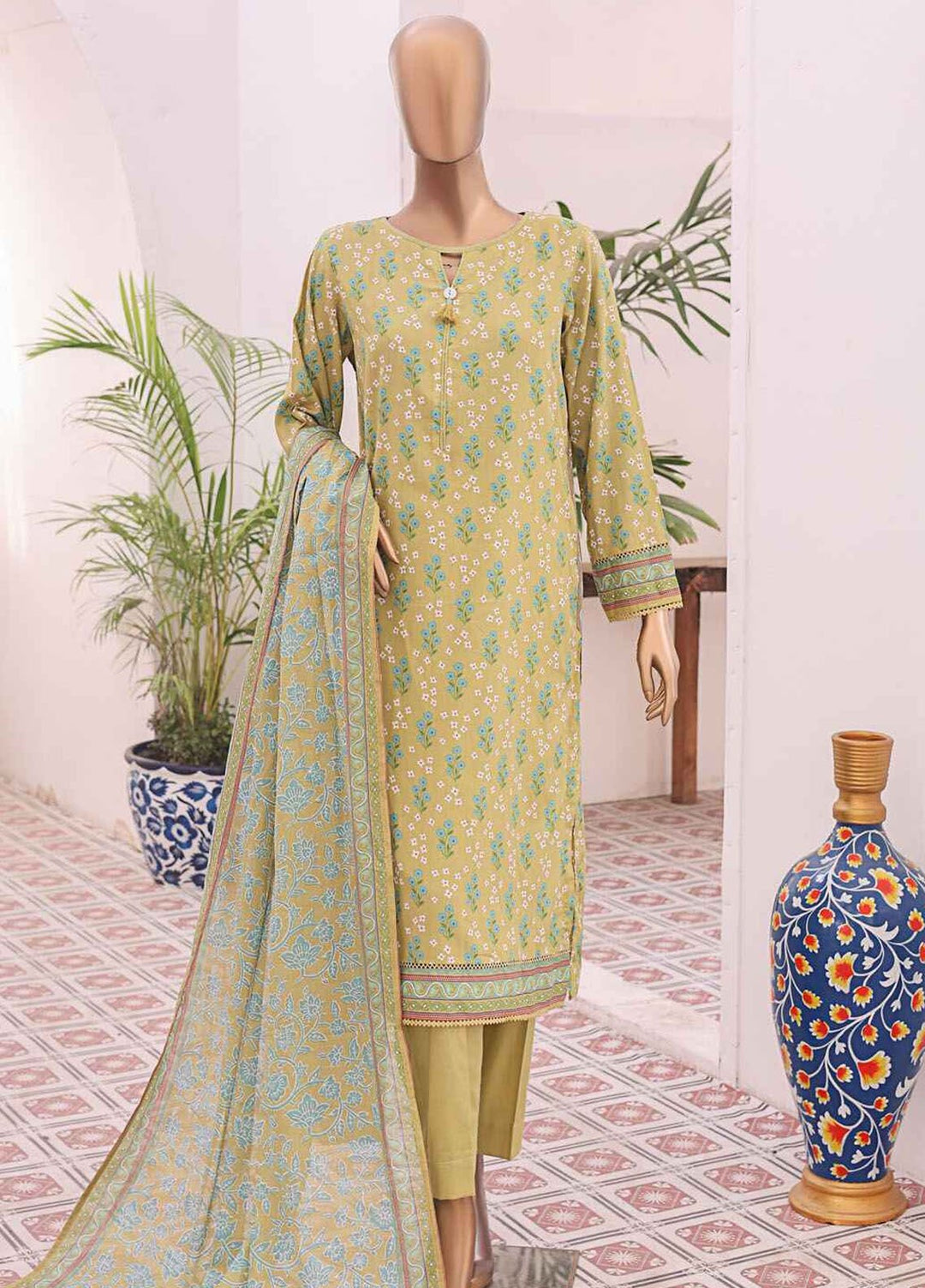 Daily Wear by HZ Textiles Digital Printed Lawn Suits Unstitched 3 Piece HZ25DW PDW-103-B - Summer Collection