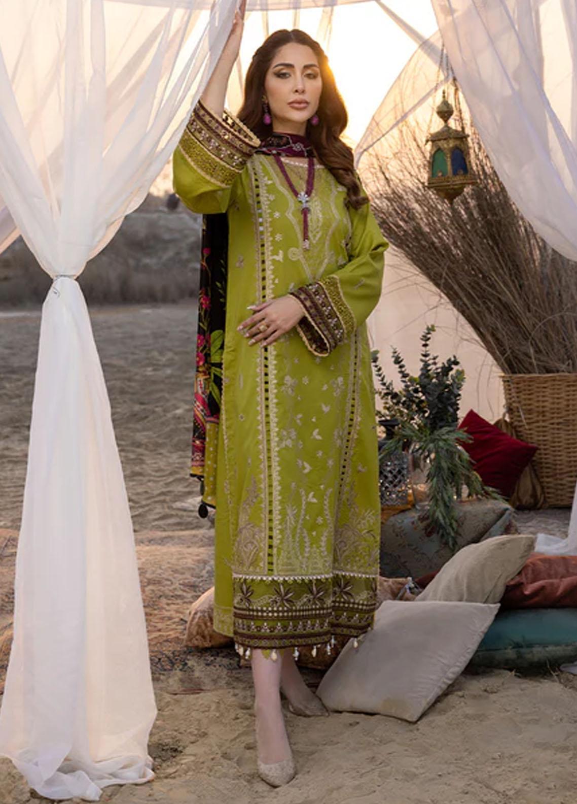 Dastak by Izel Embroidered Lawn Suits Unstitched 3 Piece IZL25D Siraa - Summer Collection