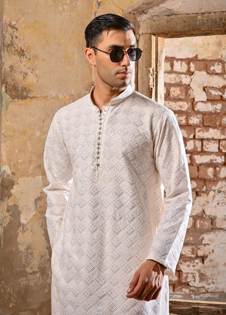 Dastaan by Fabrich Embroidered Cotton Silk Unstitched Suits 2 Piece GTS-D-007 -Mens Collection
