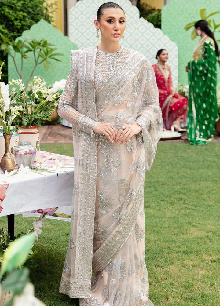 Dastaan By Imrozia Premium Embroidered Net  Unstitched Saree IMP23DS IB-36 Mehrnaz - Bridal Collection