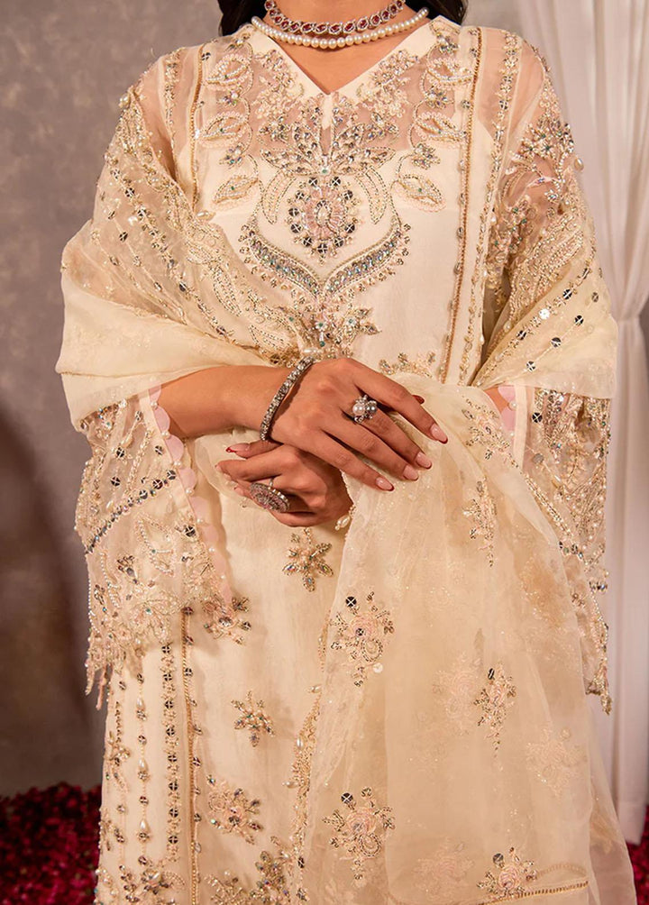 Dastaan By Maria Osama Khan Embroidered Organza Suits Unstitched 3 Piece Hoor - Luxury Collection
