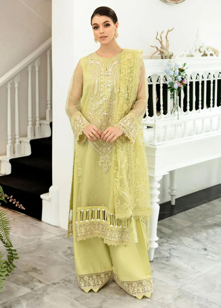 Dastaan By Meeral Embroidered Organza Suits Unstitched 3 Piece MRL24D Sang-e-Maah - Formal Collection