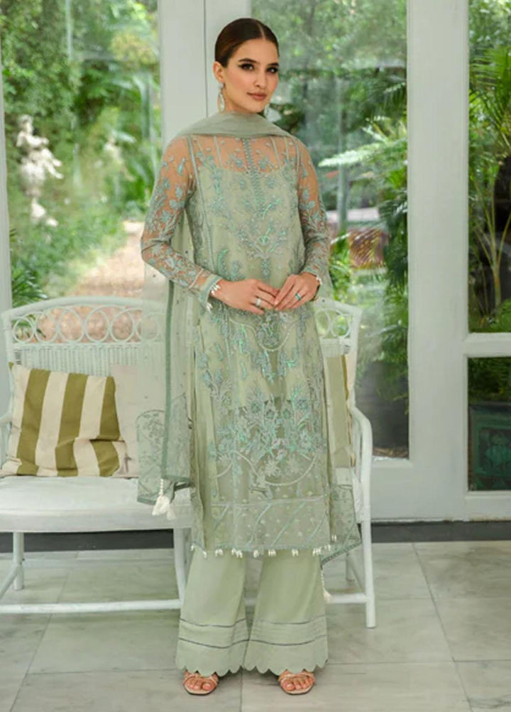 Dastaan By Meeral Embroidered Organza Suits Unstitched 3 Piece MRL24D Wafa - Formal Collection