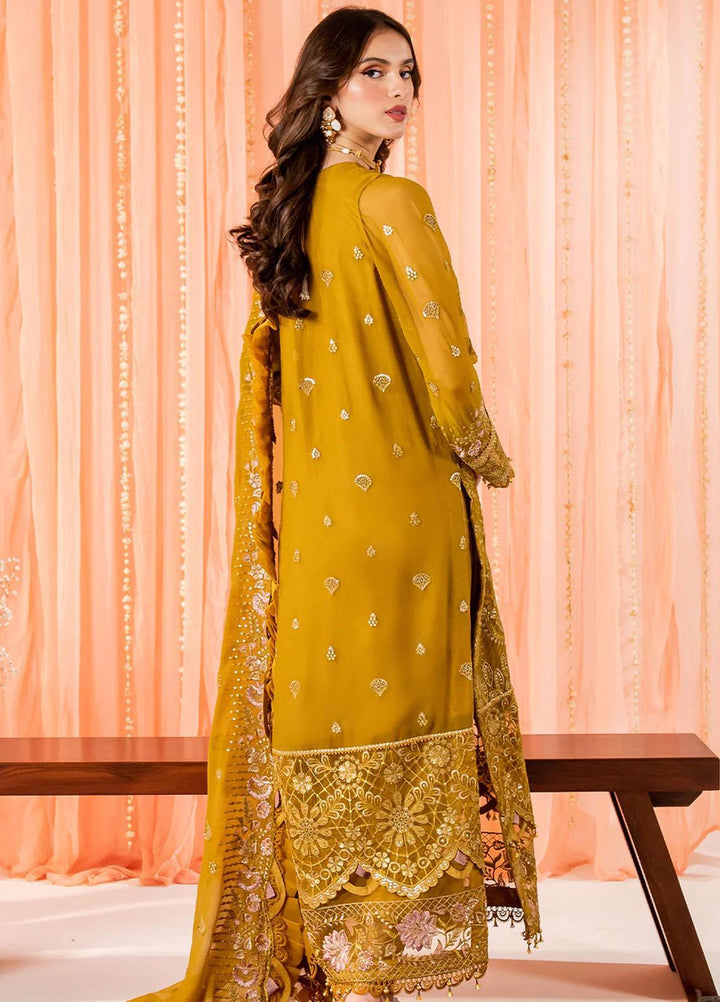 Dastaan By Neeshay Embroidered Chiffon Suits Unstitched 3 Piece NSH23D Zari Noor - Festive Collection