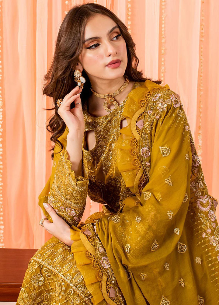 Dastaan By Neeshay Embroidered Chiffon Suits Unstitched 3 Piece NSH23D Zari Noor - Festive Collection