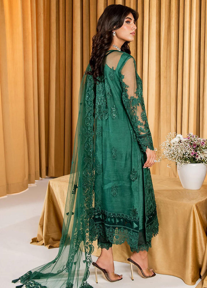 Dastaan By Neeshay Embroidered Net Suits Unstitched 3 Piece NSH23D Zamurd - Festive Collection