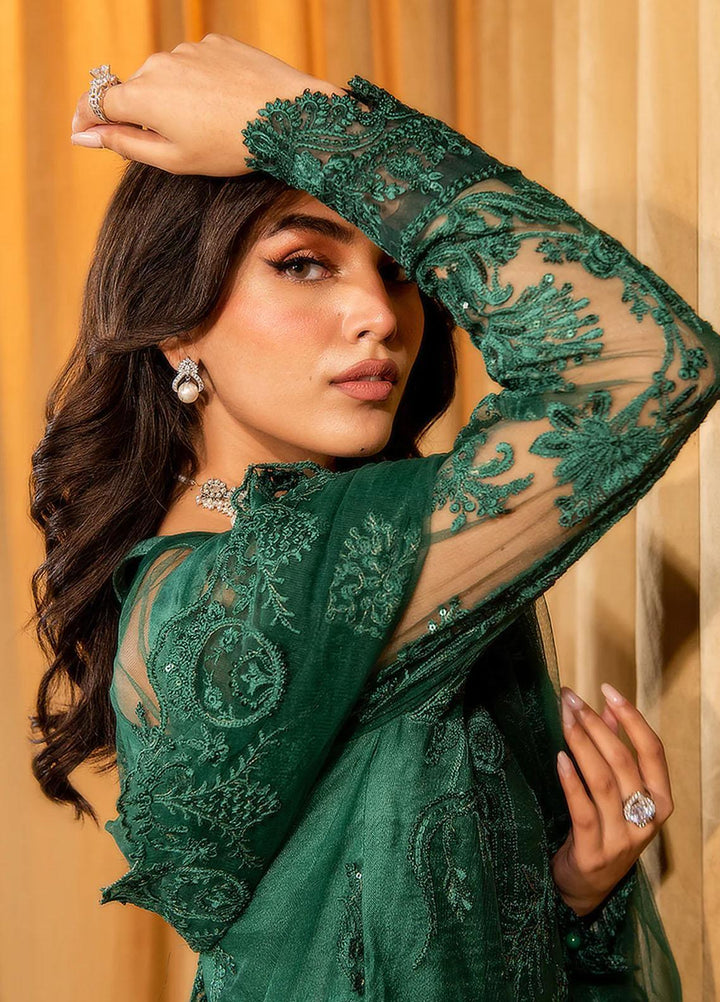 Dastaan By Neeshay Embroidered Net Suits Unstitched 3 Piece NSH23D Zamurd - Festive Collection